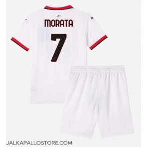 AC Milan Alvaro Morata #7 Vieraspaita Lapsille 2024-25 Lyhythihainen (+ shortsit)